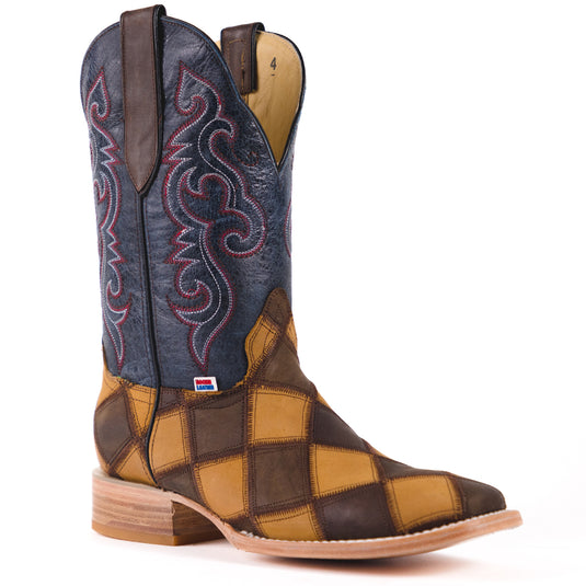 1151 - RockinLeather Men's Patchwork Leather Boot