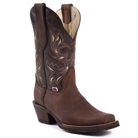 2133 - RockinLeather Women's Dark Brown Western Boot With Narrow Square Toe
