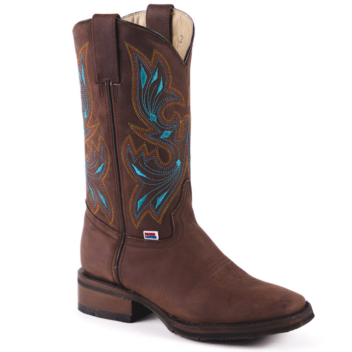 2150 - RockinLeather Women's Dark Brown Western Boot With Square Toe