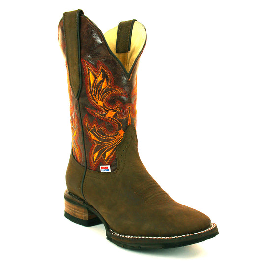 2179 - RockinLeather Women's Lighting Orange Cowhide Western Boot
