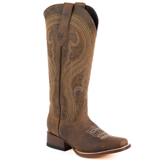 2807 - RockinLeather Women's Mad Dog Brown Western Boot with Inside Zipper