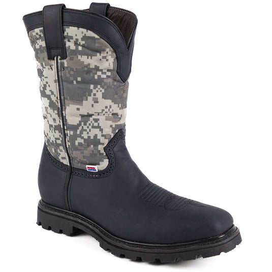 3122 - RockinLeather Men's Digital Camo NonSteel Toe Work Boot