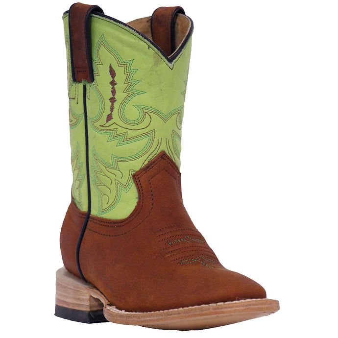 4101 - RockinLeather Children's Green Top Handmade Western Boot