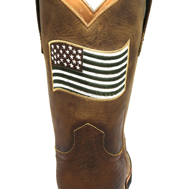 Load image into Gallery viewer, 5017- RockinLeather Men&#39;s American Flag Steel Toe Work Boot
