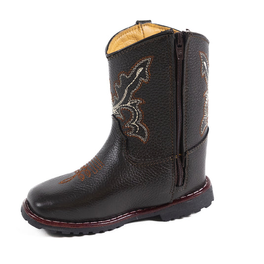 5502 T - RockinLeather Toddler Chocolate Cowhide Boot