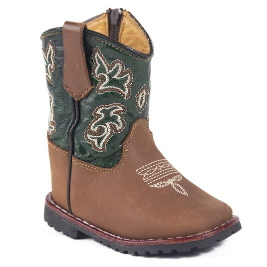 5506 T - RockinLeather Toddler Dark Green/Tabaco Cowhide Boot