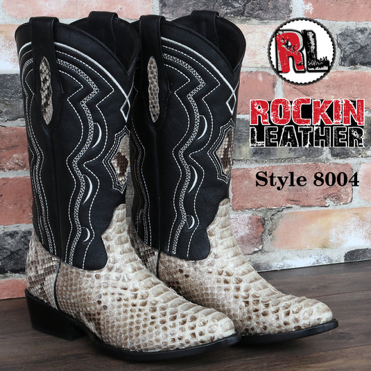 8004 - RockinLeather Men's Genuine Natural Python Boots