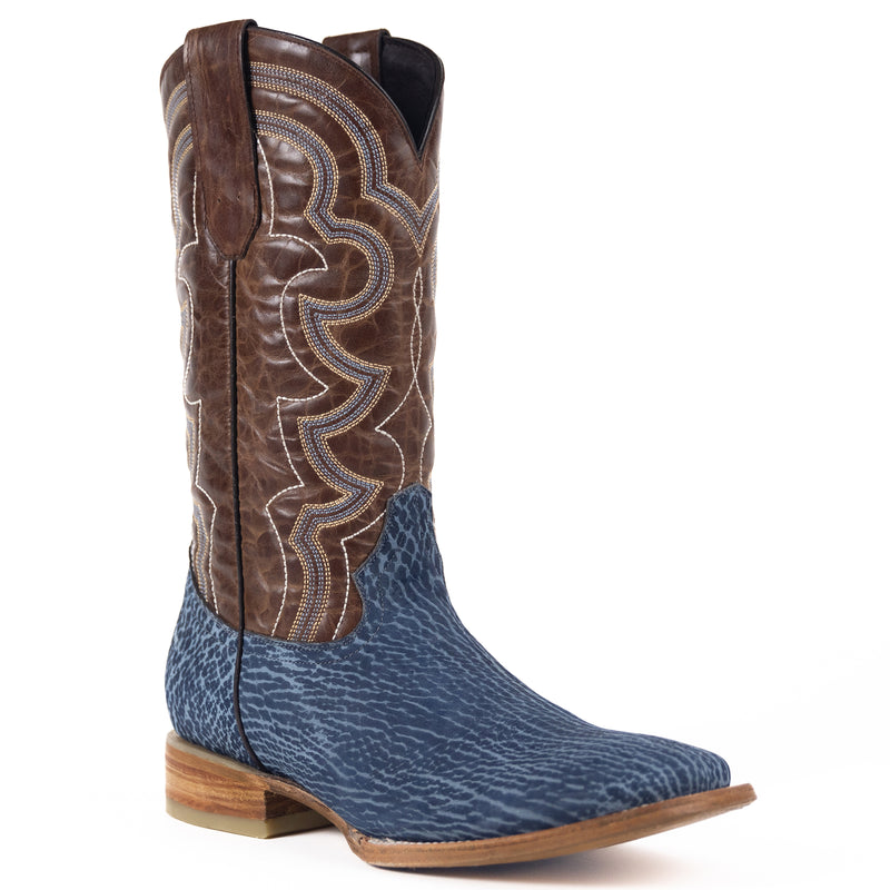Load image into Gallery viewer, 8025 - RockinLeather Men&#39;s Blue Buffalo Square Toe Western Boot
