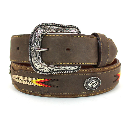 B1001 - RockinLeather Cowhide Leather Belt w/ Aztec Designs