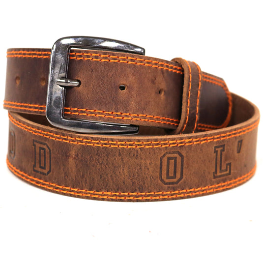 B1020 - RockinLeather Distressed Cowhide Leather Belt with