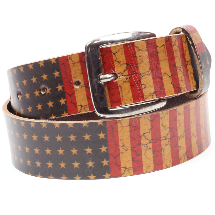 B1026 - RockinLeather Patriotic Cowhide Leather Belt