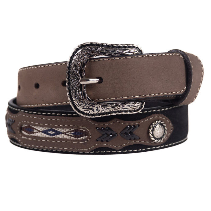 B1048 - RockinLeather Children's Black & Brown Leather Belt