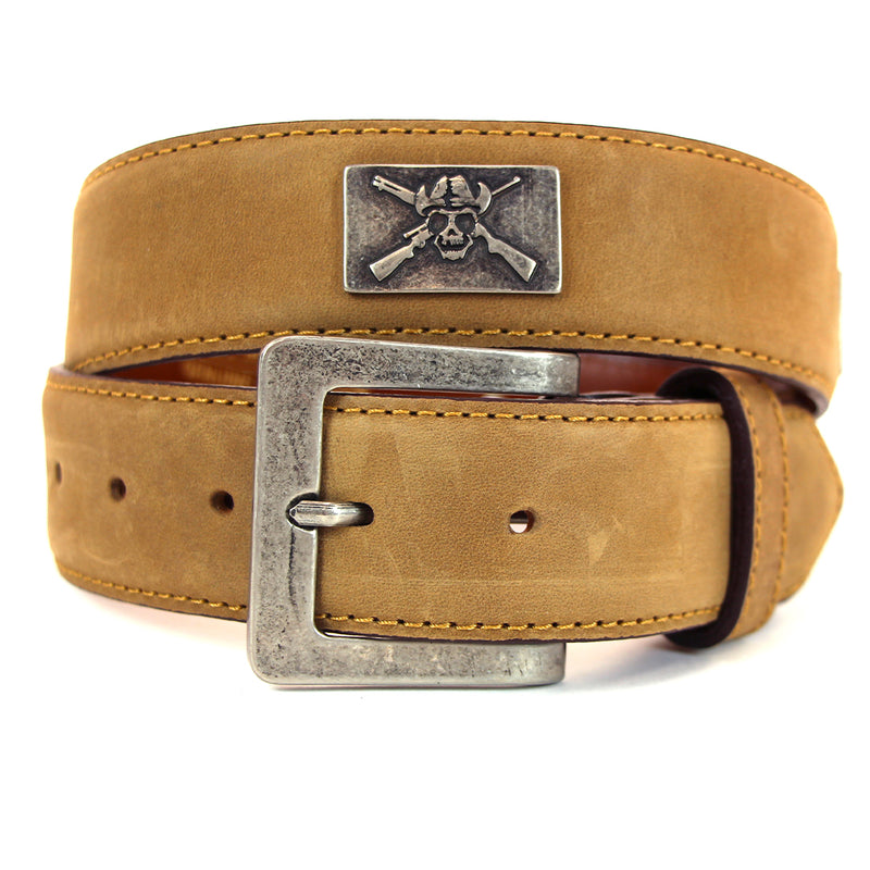 Load image into Gallery viewer, OUT1000 - Distressed Leather OUTLAW Belt with Outlaw Conchos
