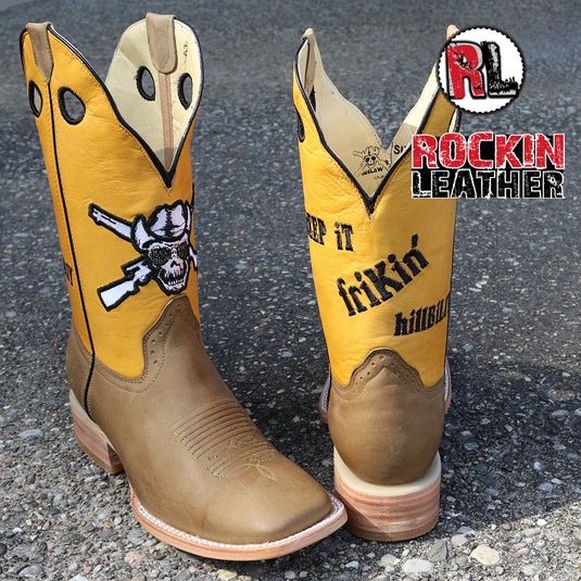 OUT8000 - RockinLeather Men's Outlaw "Yellow" Western Boot