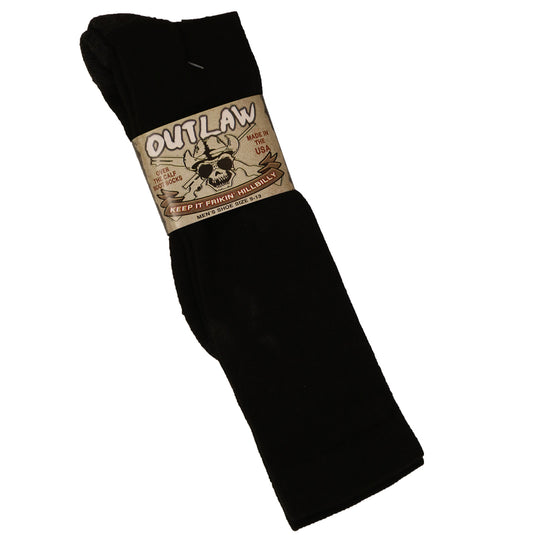 OUTBKSK - Outlaw Black Over The Calf Boot Socks