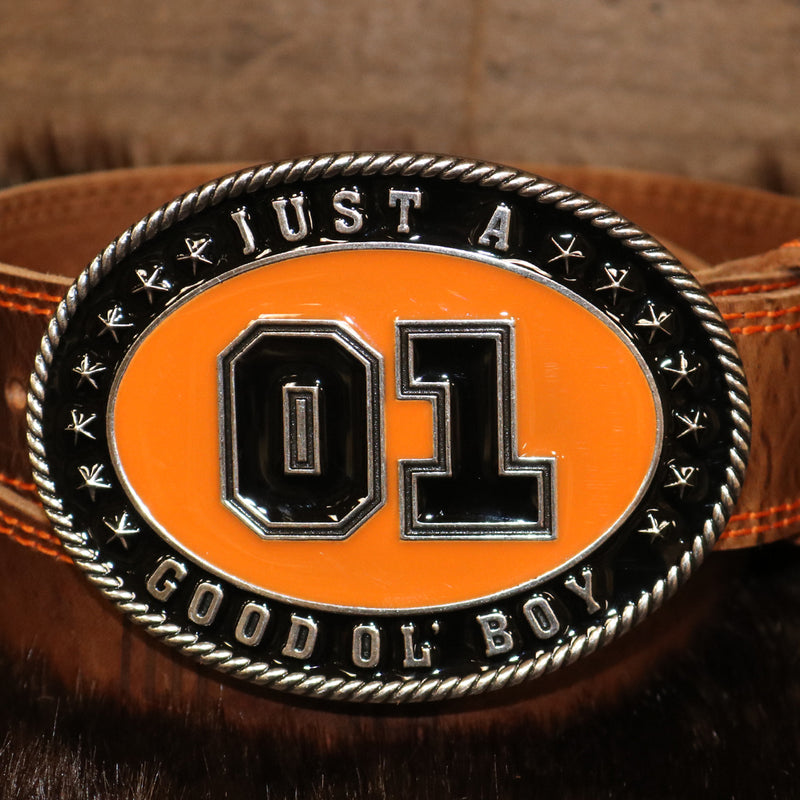 Load image into Gallery viewer, RLB002 - RockinLeather &quot;Just A Good Ol&#39; Boy&quot; Belt Buckle
