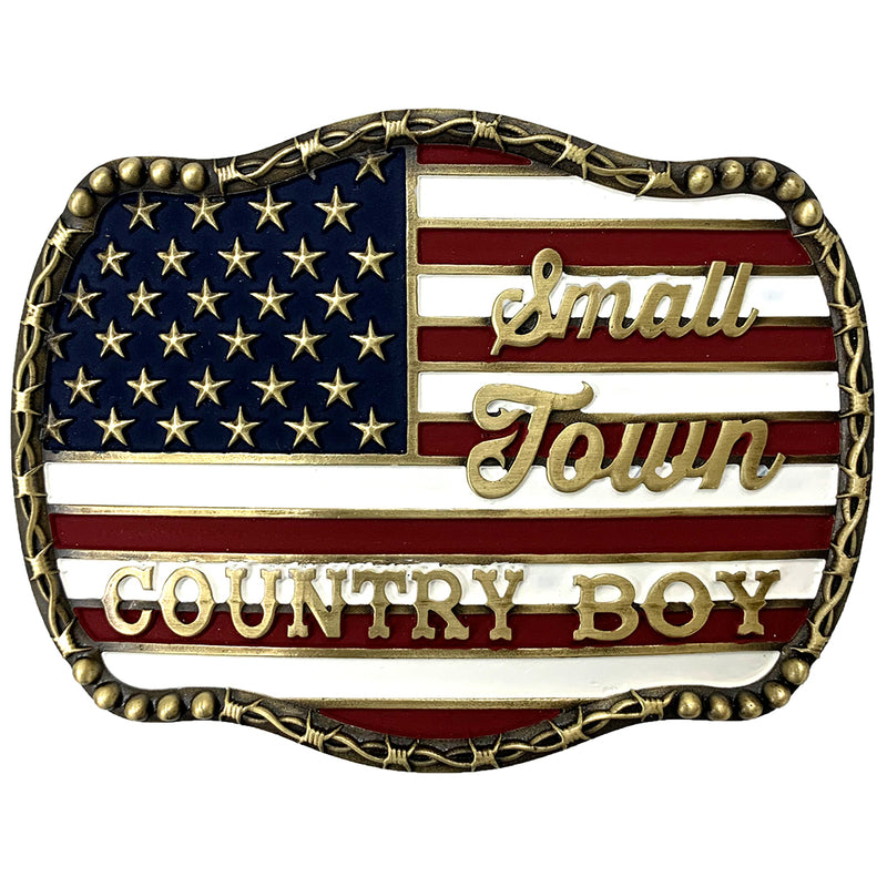 Load image into Gallery viewer, RLB005 - RockinLeather &quot;Small Town Country Boy&quot; Belt Buckle
