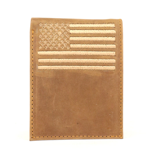 W156 - RockinLeather BiFold Wallet with Embroidered American Flag
