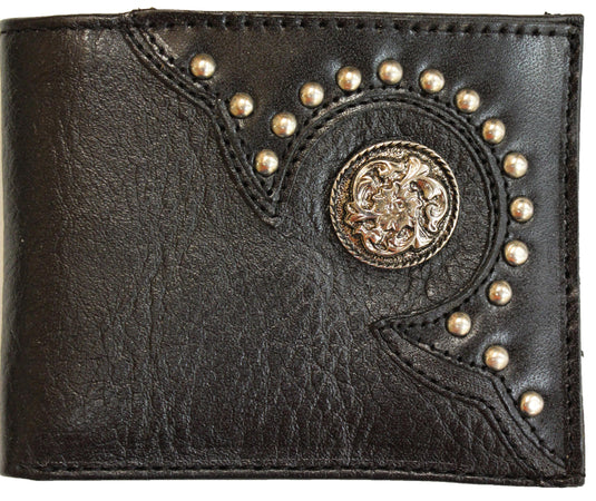 W39 - RockinLeather Black Bi-Fold Wallet