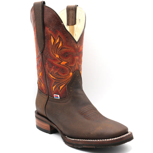 2179 - RockinLeather Women's Lighting Orange Cowhide Western Boot