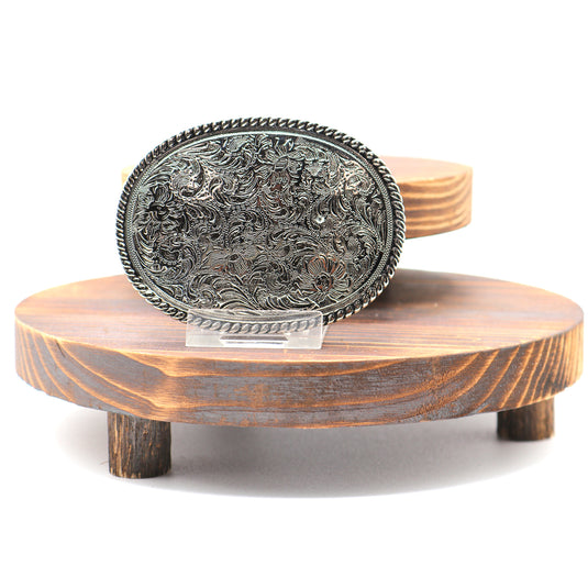 RLB500 - RockinLeather Silver Scrolled Oval Buckle