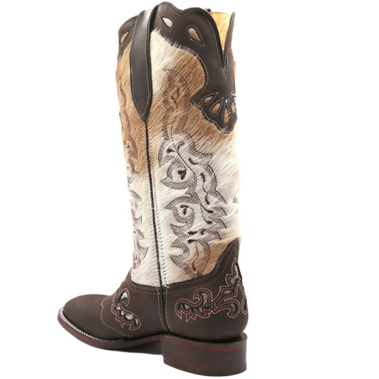 2157 - RockinLeather Women's Handcrafted Genuine Cowhair Leather with Overlay