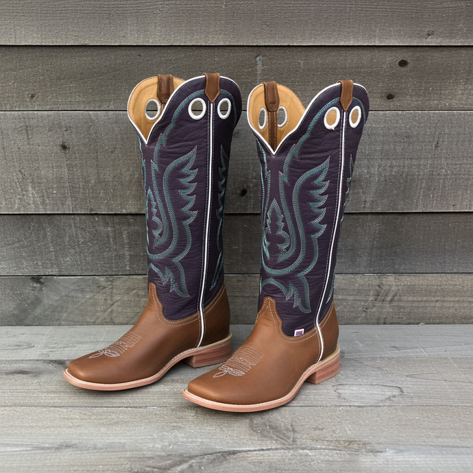 1257 - RockinLeather Men's Buckaroo Purple Shaft Western Boot