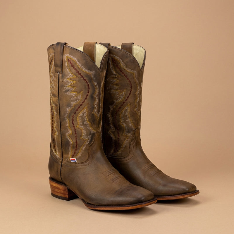 Load image into Gallery viewer, 1576 - RockinLeather Men's Brown Distressed Western Boot W/ Square Toe
