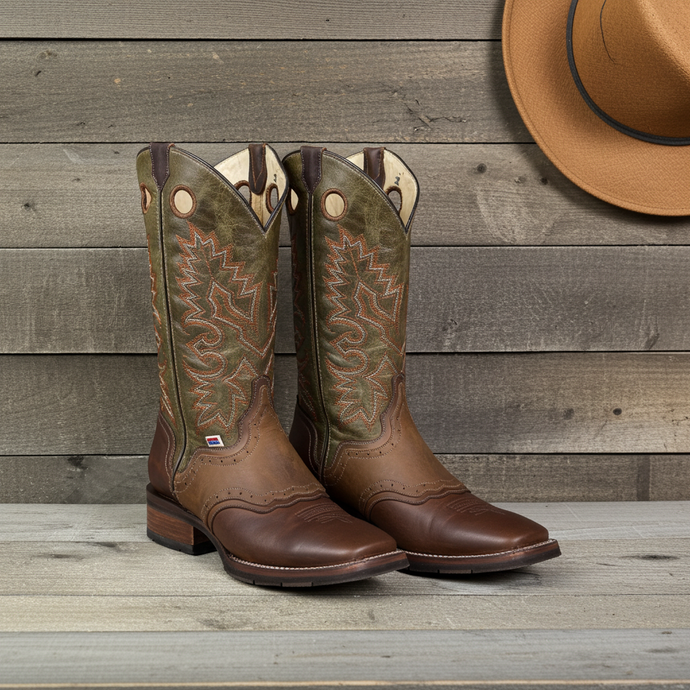 1218 - RockinLeather Men's Shedron Ranch Western Boot w/Overlay