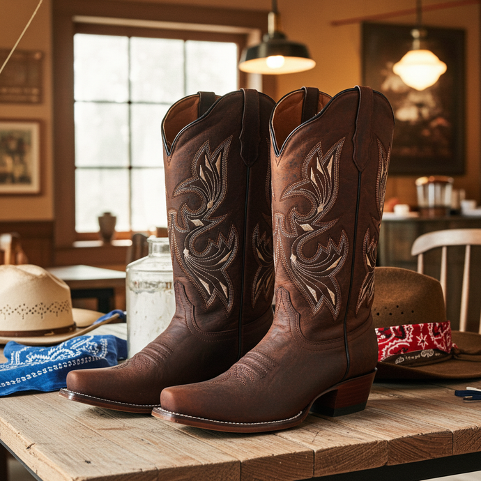 2820 - RockinLeather Women's Mad Dog Cowhide Snip Toe Western Boot