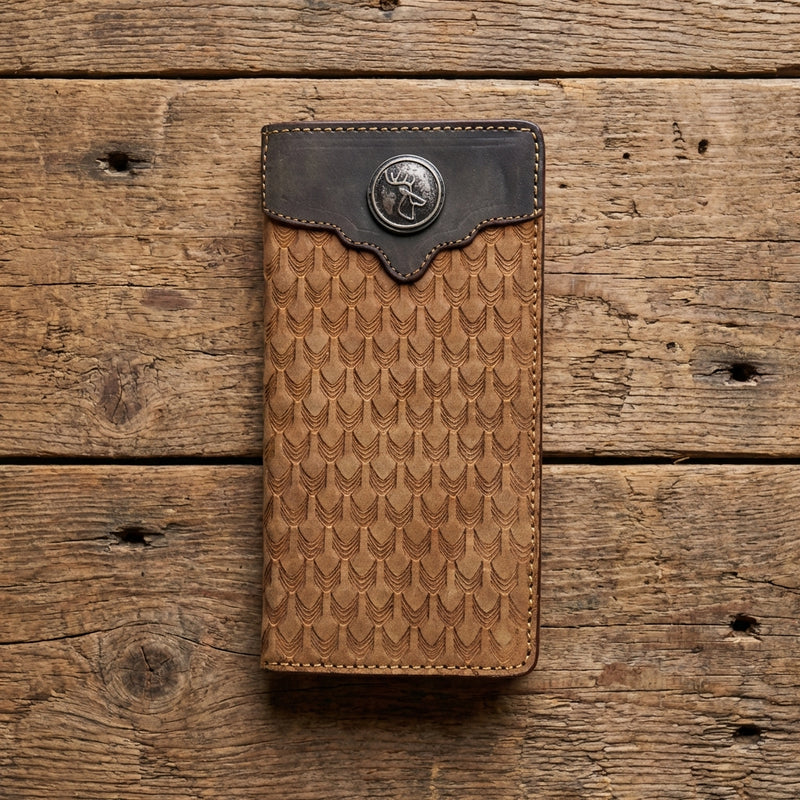 Load image into Gallery viewer, W131 - RockinLeather Rodeo Wallet w/ Deer Silhouette Concho
