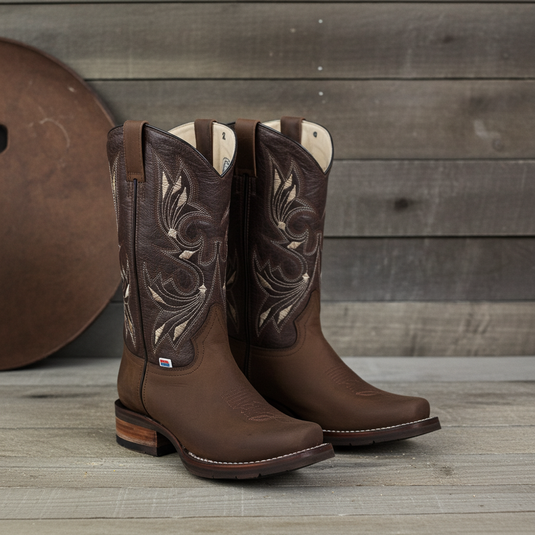 1126 - RockinLeather Men's Chocolate Crater Square Toe Western Boot