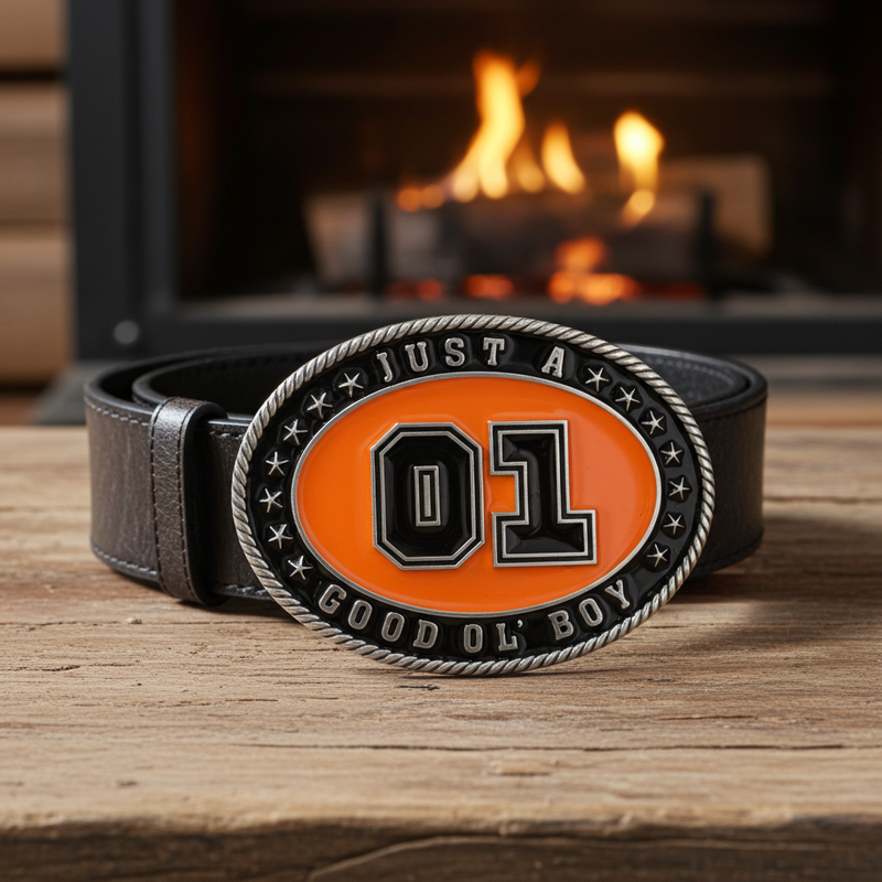 Load image into Gallery viewer, RLB002 - RockinLeather &quot;Just A Good Ol&#39; Boy&quot; Belt Buckle
