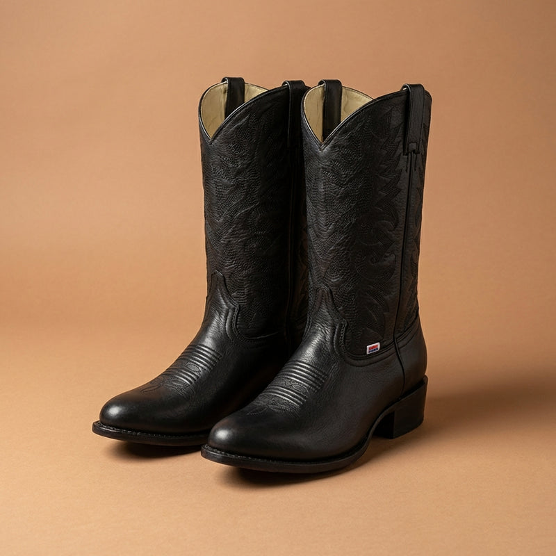 Load image into Gallery viewer, 1146 - RockinLeather Men's Barcelona Black R Toe Western Boot
