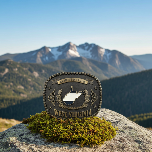 RLB007 - RockinLeather "Almost Heaven West Virginia" Belt Buckle