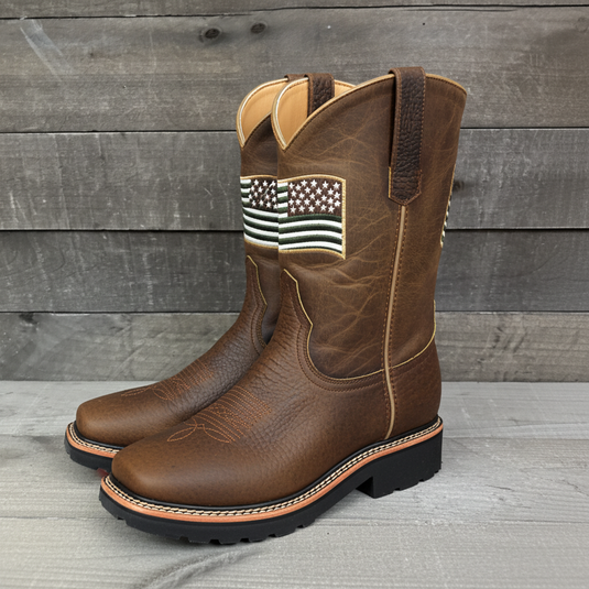 5016 - RockinLeather Men's American Flag Soft Toe Work Boots