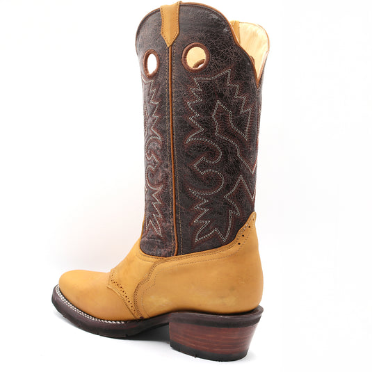 1135 - RockinLeather Men's Distressed Brown Narrow Square Toe Western Boot