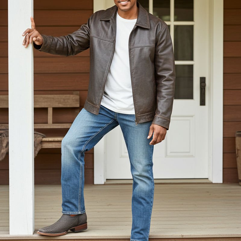 Load image into Gallery viewer, 8000 - RockinLeather Men&#39;s Distressed Brown Genuine Sharkskin Boots
