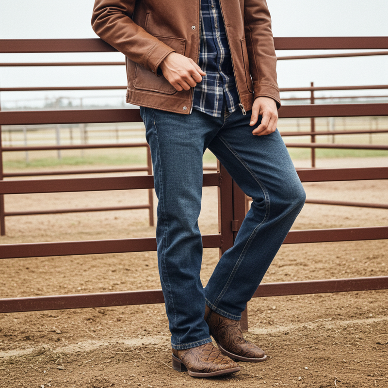 Load image into Gallery viewer, 1229 - RockinLeather Men&#39;s Capuccino Stamped Cowhide Leather Boot
