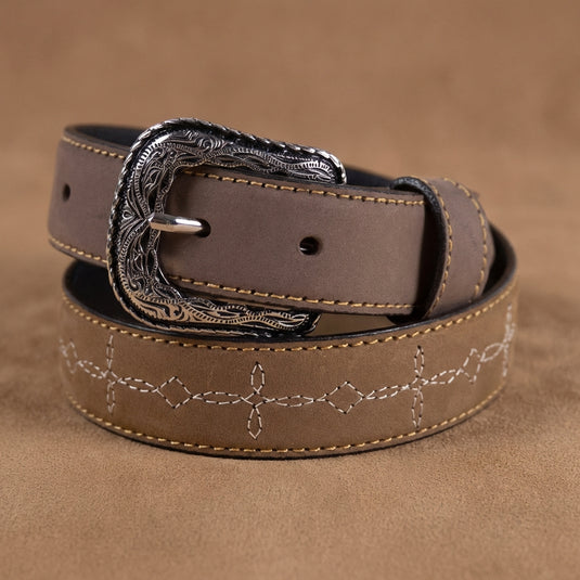 B1034 - RockinLeather Children's Brown Leather Belt w/Embroidery