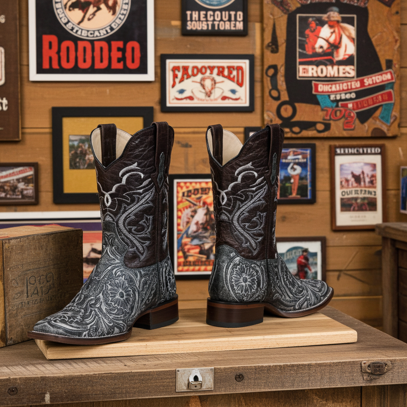 Load image into Gallery viewer, 1220 - RockinLeather Men&#39;s Sedona Distressed Stamped Cowhide Leather Boot
