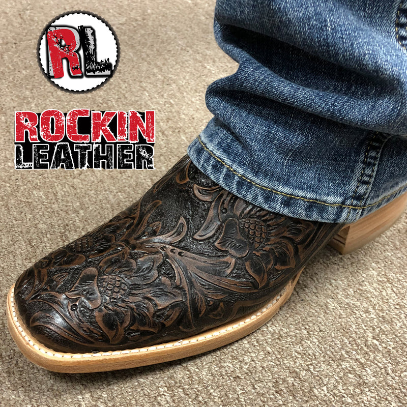 Load image into Gallery viewer, 1190 - RockinLeather Men&#39;s Stamped Cowhide Leather Boot
