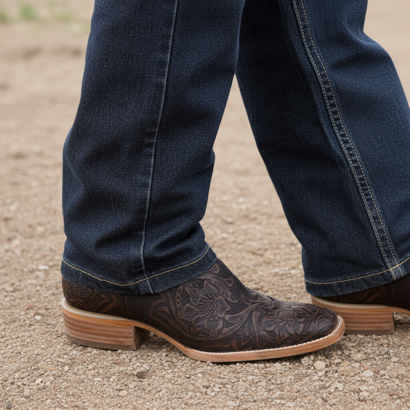 Load image into Gallery viewer, 1190 - RockinLeather Men&#39;s Stamped Cowhide Leather Boot
