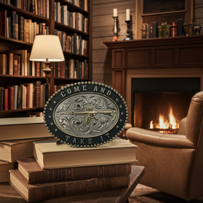 Load image into Gallery viewer, RLB004 - RockinLeather &quot;Come And Take It&quot; Belt Buckle
