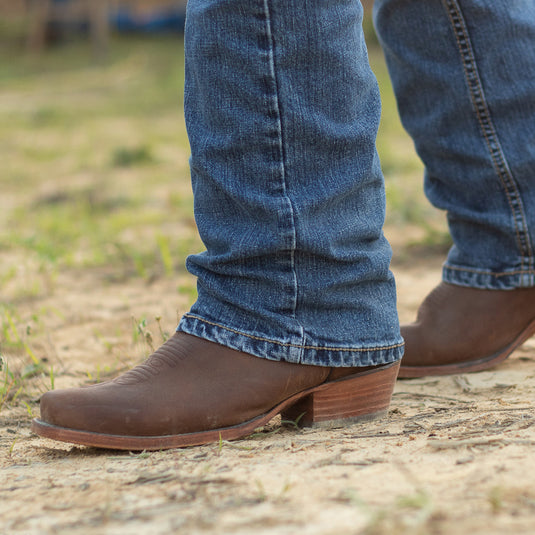 1205 - RockinLeather Men's Crazy Horse Narrow Square Toe Western Boot