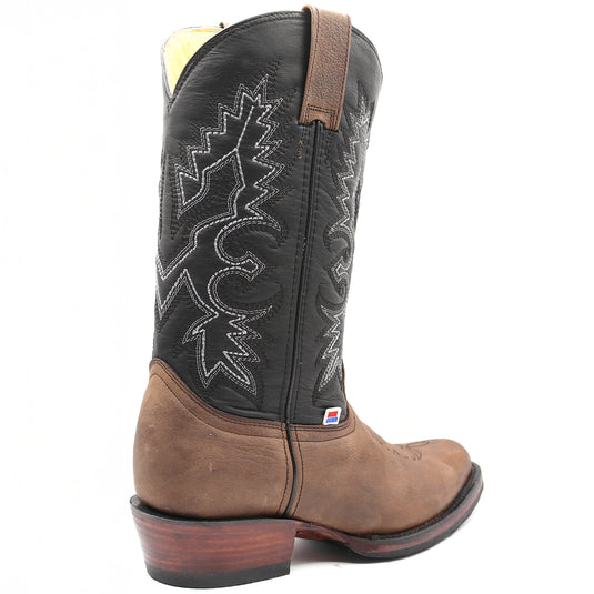 1228 - RockinLeather Men's Round Toe Gaucho Brown Western Boot