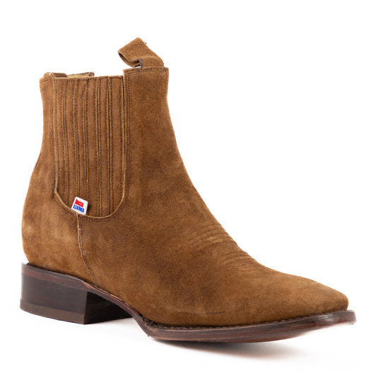 1235 - RockinLeather Men's Tan Suede Chelsea Boot