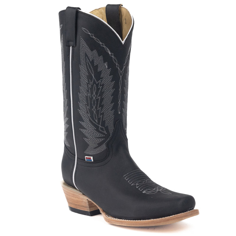 Load image into Gallery viewer, 1236 - RockinLeather Men&#39;s Black Crazy Horse Narrow Square Toe Boot
