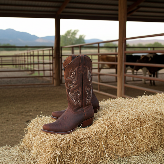 2820 - RockinLeather Women's Mad Dog Cowhide Snip Toe Western Boot