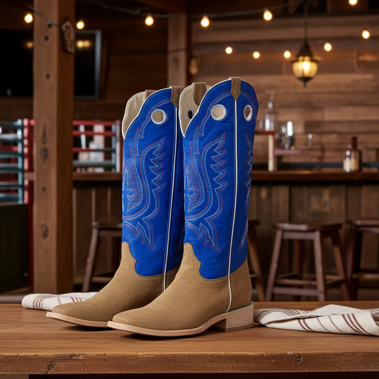 1106 - RockinLeather Men's Buckaroo Blue Shaft Western Boot